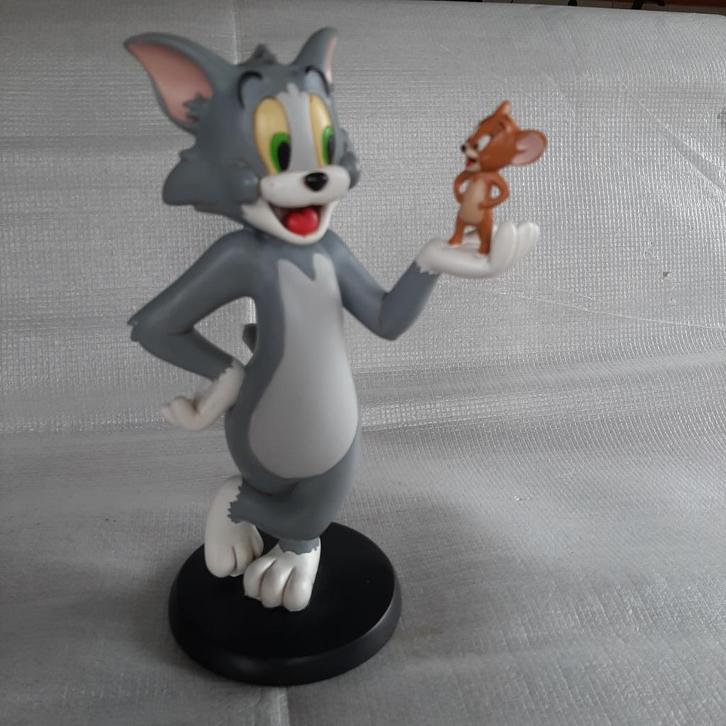 Vintage beeldje Tom en Jerry      21 cm. hoog, Verzamelen, Stripfiguren, Gebruikt, Beeldje of Figuurtje, Overige figuren, Ophalen