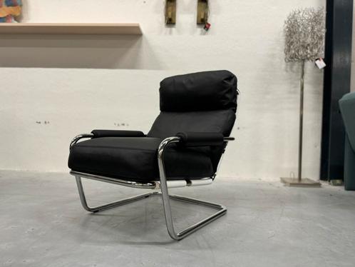 Nieuw Gelderland Meneer Oberman 601 Fauteuil zwart leer, Huis en Inrichting, Fauteuils, Nieuw, Leer, Ophalen of Verzenden