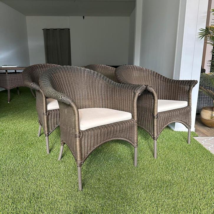 4x Wicker tuinstoelen – Gebruikt met lichte beschadigingen, Tuin en Terras, Tuinstoelen, Gebruikt, Verzenden