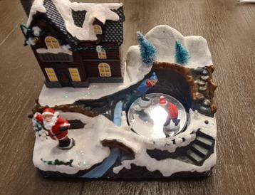 Leuk winter tafereel met muziek en licht beschikbaar voor biedingen