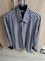 Mooi Blauw/Wit geruit heren overhemd lange mouw, CLAUDE VIGO, Blauw, Ophalen of Verzenden, Zo goed als nieuw