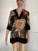 i454 Nieuw: Ecla maat S/M=36/38/40 designer tuniek blouse, Maat 38/40 (M), Zwart, Ecla, Nieuw