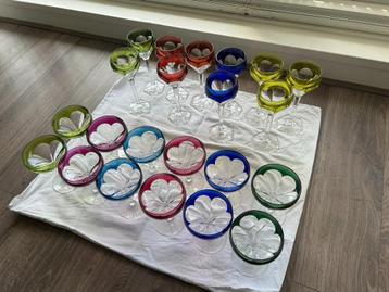 Roemerglazen Val Saint Lambert, kristal, set van 22 stuks beschikbaar voor biedingen