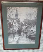 Grote prent ets Speeltoren Edam kerk dorpsgezicht dorp stad, Ophalen of Verzenden