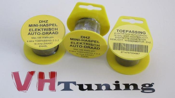 DHZ mini-haspel elektrisch auto draad 6 Meter 16Amp zwart en, Auto diversen, Tuning en Styling, Ophalen of Verzenden