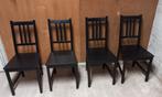 4 bruine/zwarte Ikea eetkamerstoelen Stefan, Huis en Inrichting, Ophalen, Gebruikt, Zwart, Twee
