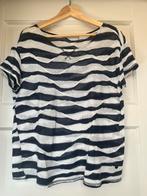 Monari shirt tuniek blauw wit M 38 dun gebreid linnen, Maat 38/40 (M), Blauw, Ophalen of Verzenden, Zo goed als nieuw