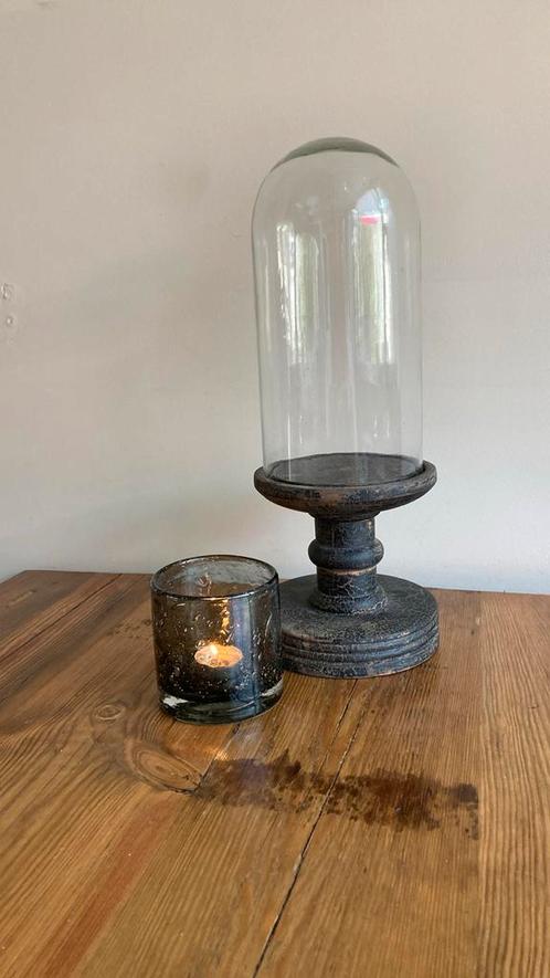 Stolp op houten voet ''Vintage Grey'' Small, Huis en Inrichting, Woonaccessoires | Stolpen, Zo goed als nieuw, Ophalen of Verzenden