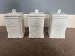 Koffie thee suiker pot crème/ wit, Huis en Inrichting, Ophalen of Verzenden, Gebruikt, Overige materialen, Pot, Bus of Blik