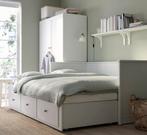 IKEA hemnes een/tweepersoons bed bank, 160 cm, Wit, Zo goed als nieuw, Hout