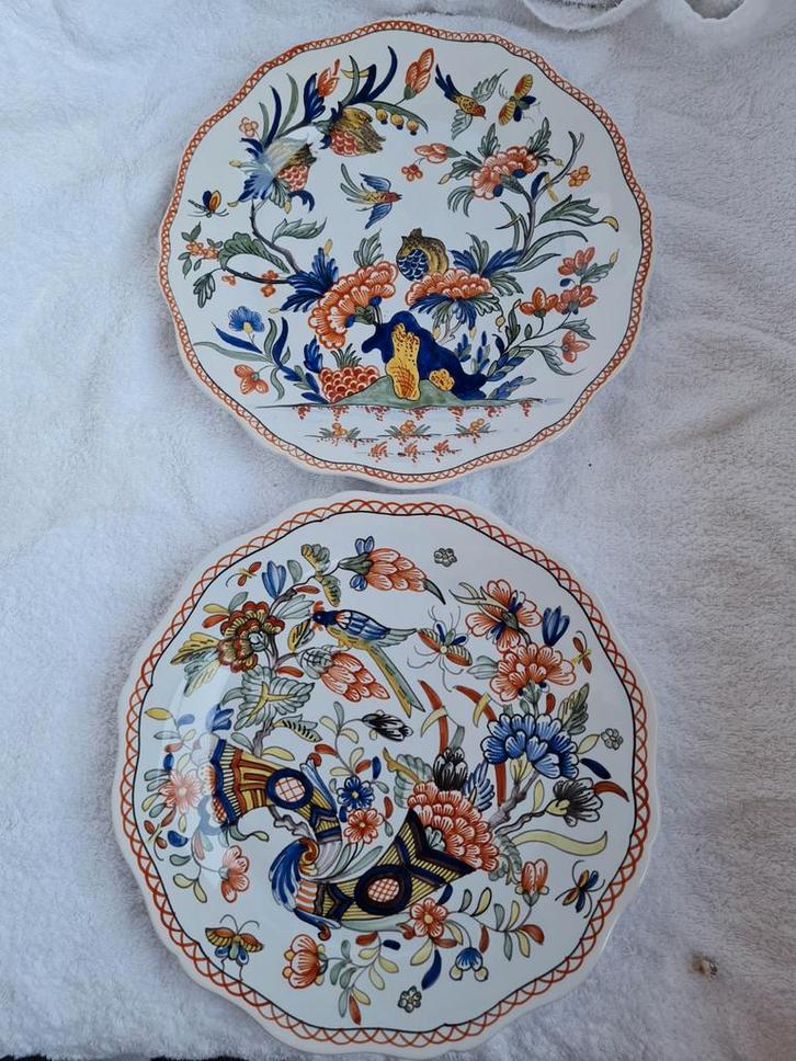 2x Geo Martel Borden - Bloemmotief, Antiek en Kunst, Antiek | Wandborden en Tegels, Ophalen of Verzenden