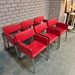 6 Moderne Lederen Eetkamerstoelen, Huis en Inrichting, Stoelen, Ophalen, Onbekend, Onbekend, Onbekend