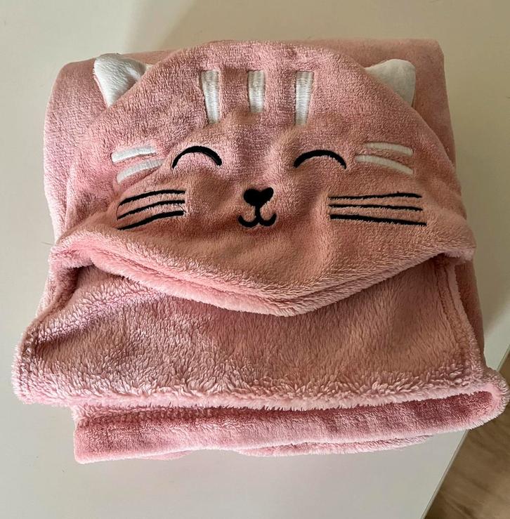 HEMA snuggle plaid kat- 150x130cm, Huis en Inrichting, Woonaccessoires | Plaids en Woondekens, Zo goed als nieuw, Ophalen of Verzenden