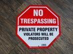 No Trespassing reclamebord USA, Ophalen of Verzenden, Nieuw, Reclamebord