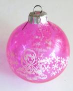 Kerstbal: Doorzichtig Roze met 2x wit Engeltje + versiering, Diversen, Ophalen of Verzenden