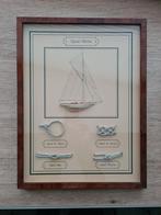 Schip en touw in 3 D (notenhouten lijst 42 x 32), Hobby en Vrije tijd, Modelbouw | Boten en Schepen, Ophalen of Verzenden, Zo goed als nieuw