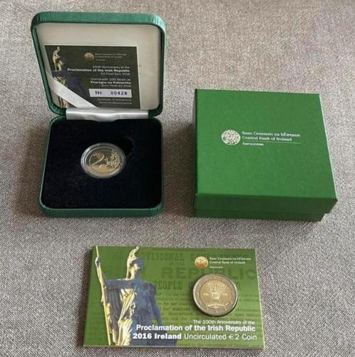 Coincard & PROOF coin Ierland | 2 euro 2016 | Paasopstand, Postzegels en Munten, Munten | Europa | Euromunten, Losse munt, 2 euro