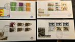 4 x fdc met kinderblokken, Postzegels en Munten, Postzegels | Eerstedagenveloppen, Nederland, Onbeschreven, Ophalen of Verzenden