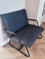 Donkergrijze Fauteuil met Metalen Frame, Ophalen, Zo goed als nieuw, Metaal, 75 tot 100 cm