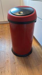 brabantia touch bin 40 - 50 liter rood, Ophalen, Gebruikt, 50 tot 75 cm, 40 liter of meer