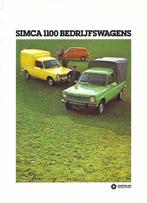 Folder Simca 1100 bedrijfswagens 1977, Ophalen of Verzenden, Gelezen, Overige merken