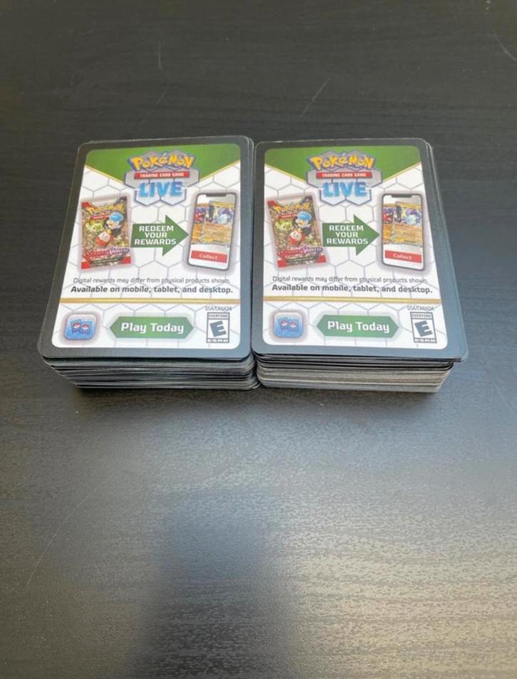 Pokémon Code Kaarten - 165 stuks - Ongebruikt, Verzamelen, Speelkaarten, Jokers en Kwartetten, Nieuw, Speelkaart(en), Ophalen of Verzenden