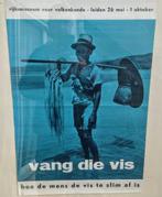 "Vang die vis" ~1950 Rijksmuseum voor volkenkunde affiche, Ophalen of Verzenden