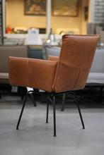 Luxe eetkamerstoel Sanne Jess Design leer cognac draaibaar, Huis en Inrichting, Stoelen, Ophalen, Bruin, Zo goed als nieuw, Metaal