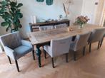 8 Eetkamerstoelen met Armleuning, Ophalen, Hout, Zo goed als nieuw, Vijf, Zes of meer stoelen