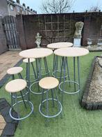 Stamtafels met barkrukken set, Ophalen, Gebruikt, Hout