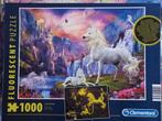 Puzzel 1000 stukjes Eenhoorn Glow in the Dark Clementoni, Ophalen of Verzenden, 500 t/m 1500 stukjes, Zo goed als nieuw