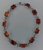 Zilveren armband met amber barnsteen 925 zilver 18,5cm lang, Ophalen of Verzenden, Zilver, Zilver