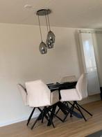 Mango houten eettafel 130 met 5 stoelen, Ophalen, Zo goed als nieuw, Rond, 100 tot 150 cm