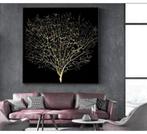 Abstract Gouden Boom van Leven goud levensboom canvas 90x90, Nieuw, Ophalen of Verzenden, H, H