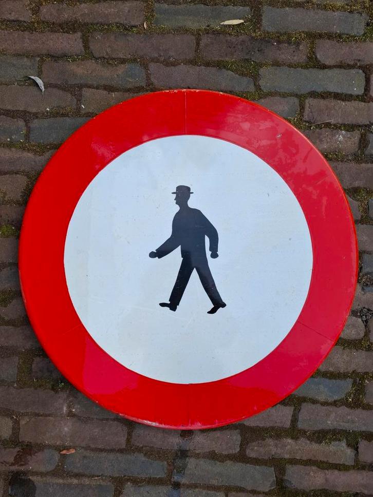 Nostalgisch Verkeersbord Jaren 60 - Ø 60cm, Verzamelen, Overige Verzamelen, Ophalen of Verzenden