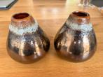 Set van 2 Druppelvormige Keramische Vaasjes - Parelmoerbruin, Overige kleuren, Aardewerk of Porselein, Nieuw, Ophalen of Verzenden