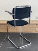 Zes Gispen 201 stoelen , in nieuwe zwarte ribstof, Huis en Inrichting, Zwart, Design, Zo goed als nieuw, Metaal