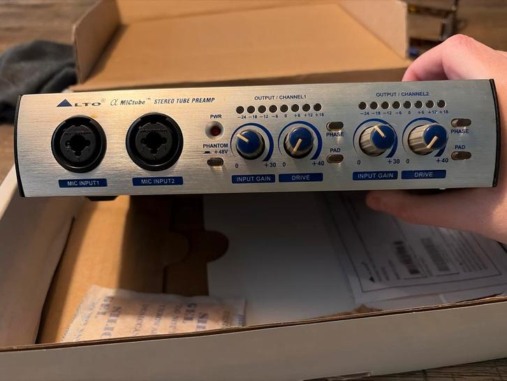 ALTO Alpha MicTube Microphone Stereo Preamplifier, Audio, Tv en Foto, Versterkers en Receivers, 120 watt of meer, Overige merken