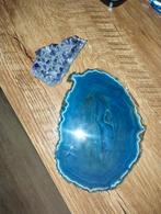 Blauwe Agaat Plak & Amethist Cluster, Ophalen of Verzenden, Zo goed als nieuw