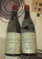 2 Oude Flessen Wijn - Moulin a Vent - 1970, Verzamelen, Rode wijn, Frankrijk, Vol, Ophalen of Verzenden