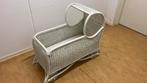 Vintage Rotan Wieg met Bekleding & Wielen, Ophalen of Verzenden, Gebruikt, Wieg