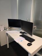 Complete Kantoorplek met Dubbele HP Schermen & Bureau, Ophalen of Verzenden, 60 Hz of minder