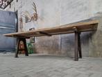Grote Industriele Eettafel | Staal & Hout | Keuken Tafel, 200 cm of meer, 50 tot 100 cm, Gebruikt, Rechthoekig