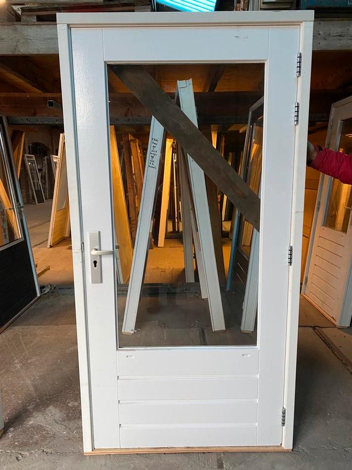 ACHTERDEUR MET KOZIJN (B107,5xH207) DUBBELGLAS, Doe-het-zelf en Verbouw, Deuren en Horren, Zo goed als nieuw, Buitendeur, 200 tot 215 cm