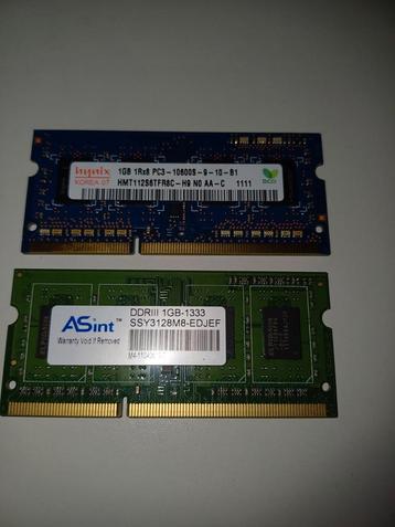 RAM geheugen module 1GB PC3 DDR3 Sodimm