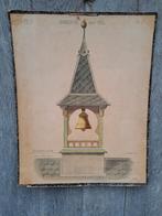 Oude schoolplaat: Torentje met Bel, Ophalen of Verzenden, Stad- en Dorpsgezichten