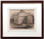 Den Haag Koninklijke Schouwburg Theater Steendruk Antiek, Antiek en Kunst, Kunst | Etsen en Gravures, Ophalen of Verzenden