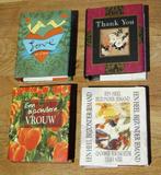 4 Miniboekjes. 4,5 x 6 cm. Love/Thank You/Bijzonder vrouw ea, Mini boekjes, Ophalen of Verzenden, Zo goed als nieuw