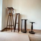 Vintage houten staander / plantentafel / pied de stal, Antiek en Kunst, Ophalen