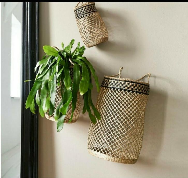 Riviera maison rustic rattan sante fe basket set, Huis en Inrichting, Woonaccessoires | Schalen en Manden, Nieuw, Rond, Riet, Ophalen of Verzenden